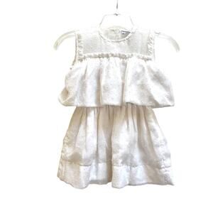 Nueces girls white ruffle swiss dot chiffon dress size 7
